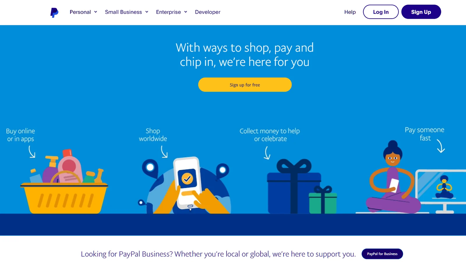 Paypal website page