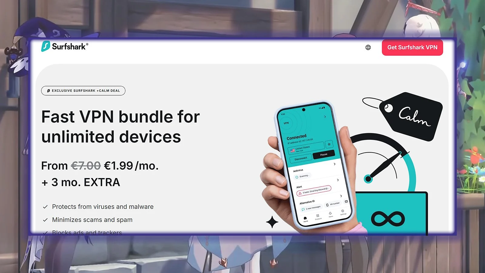 Surfshark - Best Budget VPN for Genshin Impact