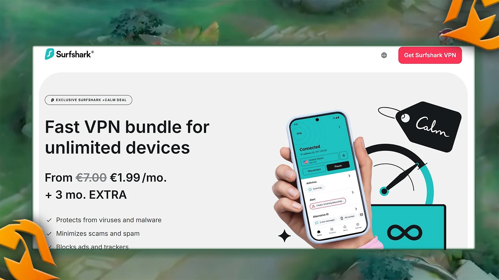 Surfshark - Best Budget VPN for Mobile Legends