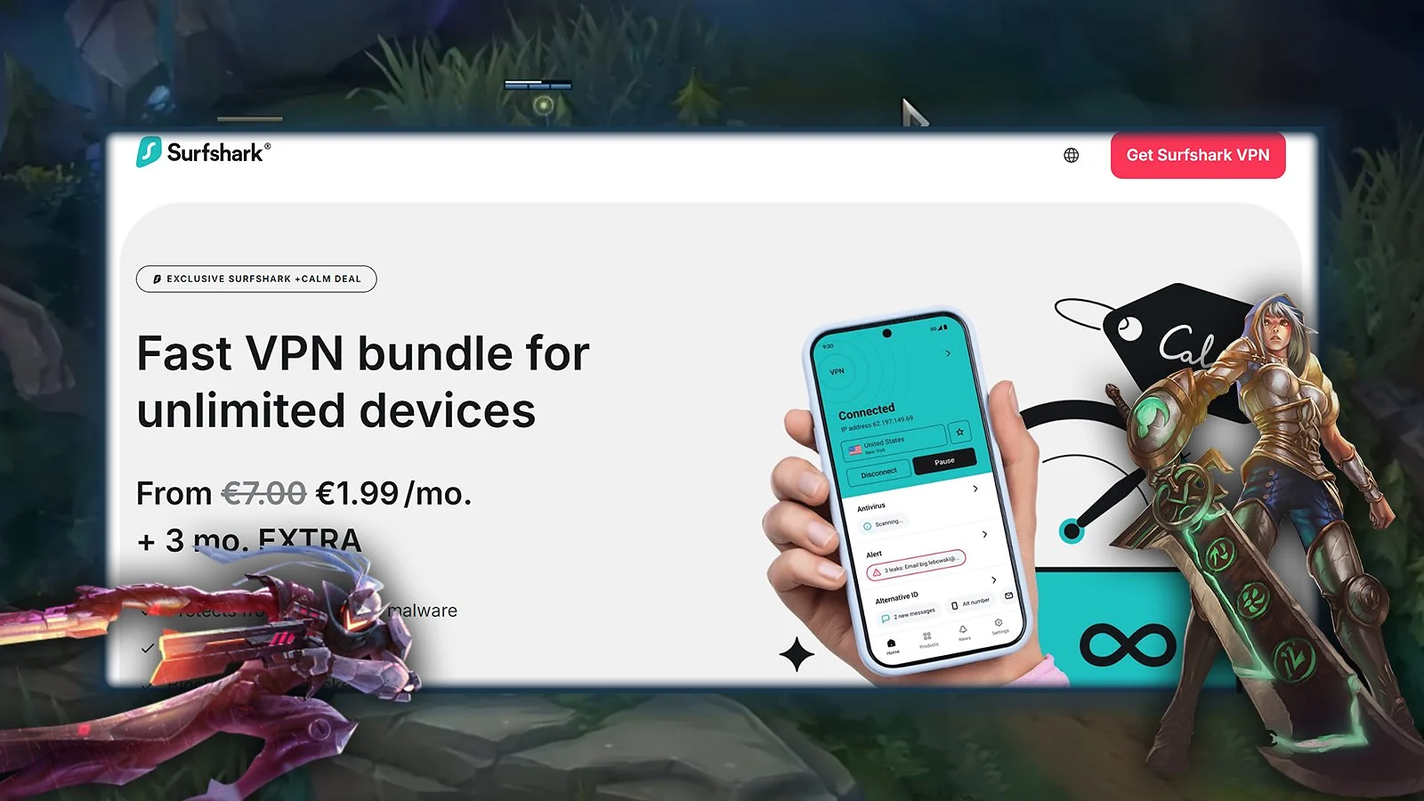 Surfshark - Best Value VPN for League of Legends Teams