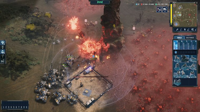 Tempest Rising - a big battle with explosions.