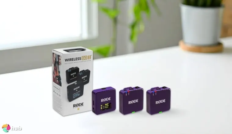 RØDE Wireless GO III Wireless Microphone on a white office desk with soft lighting for a review