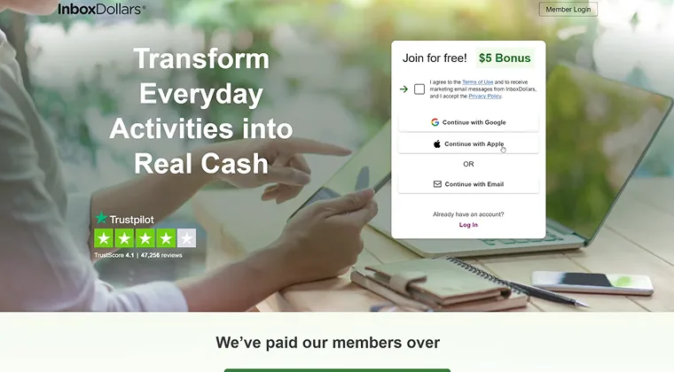 InboxDollars website