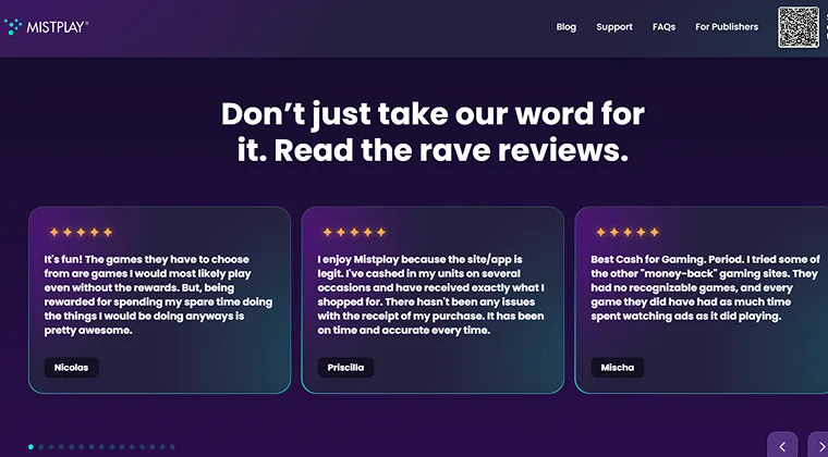 Mistplay website page
