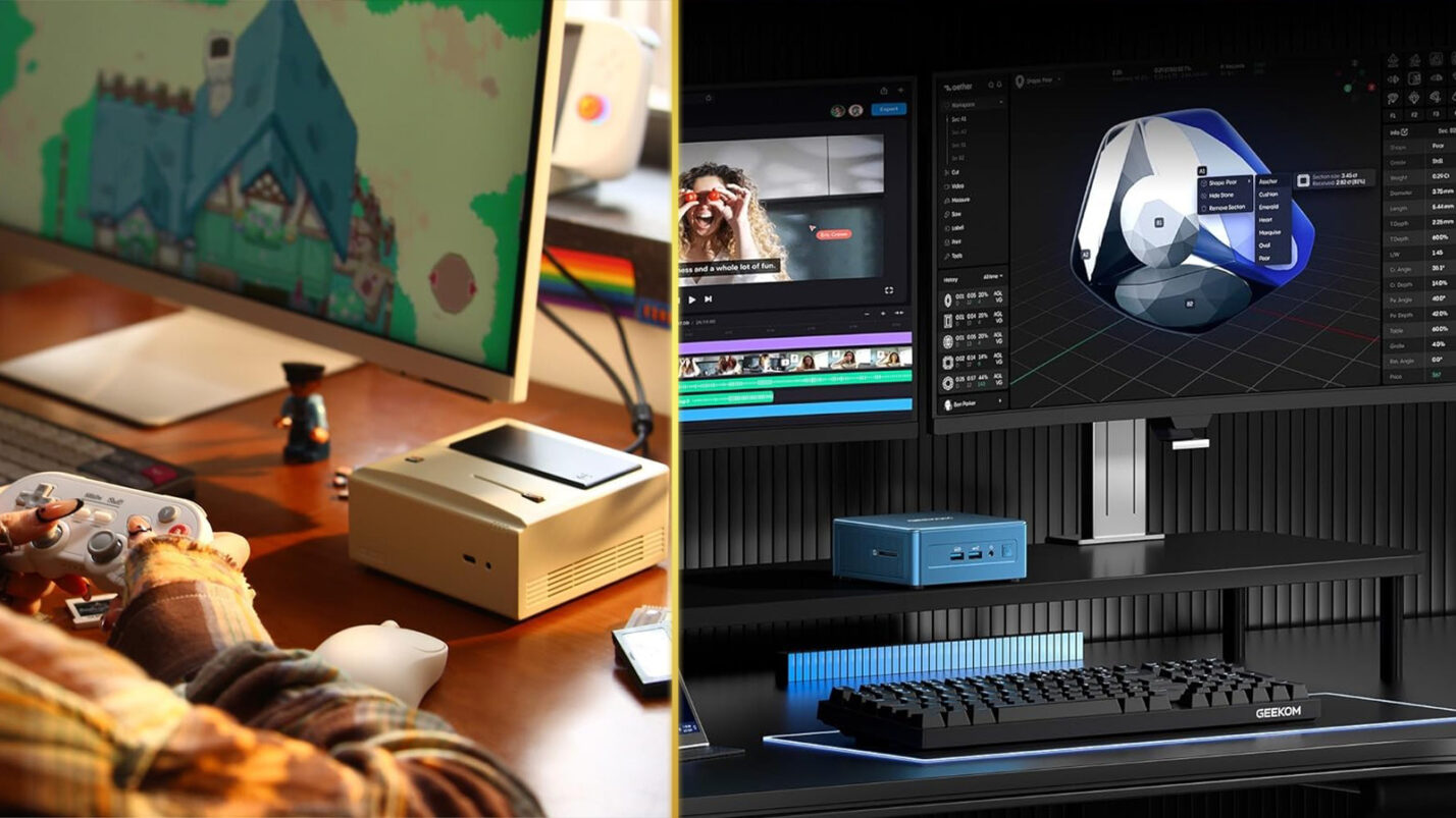 Mini PCs: AYANEO AM01 Retro gaming setup and GEEKOM workstation