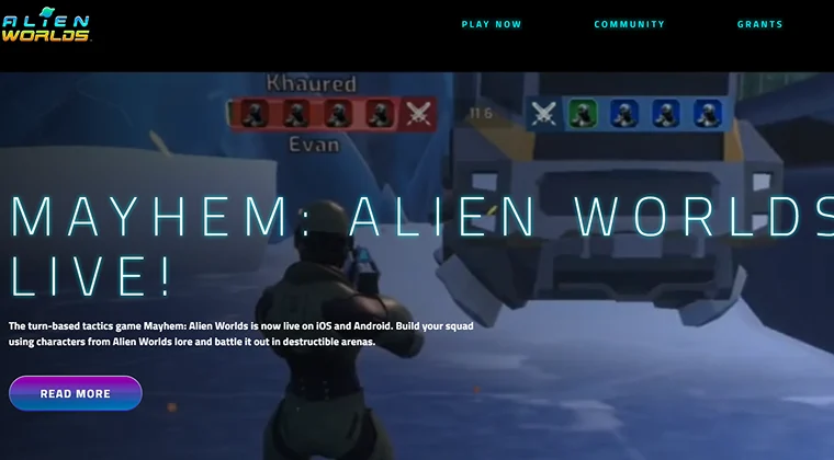 Alien Worlds webpage