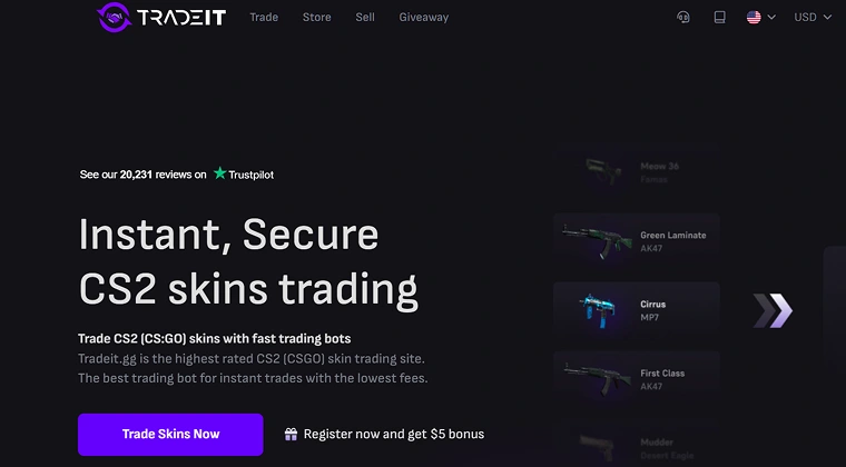 Tradeit.gg – Best for Volume and Giveaways