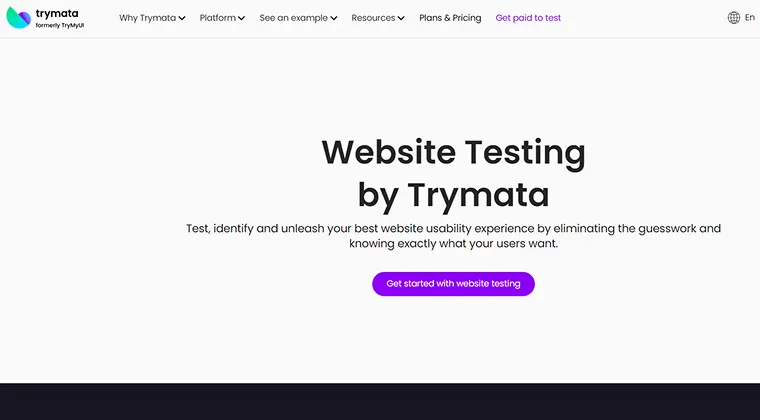 Trymata webpage