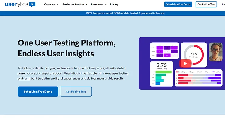 Userlytics webpage