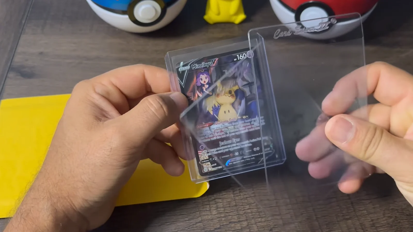Pokemon card in a sleeve