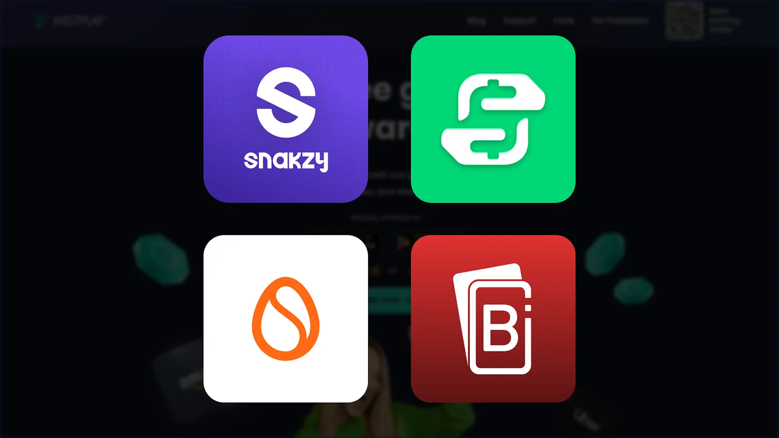 Snakzy, Bigcash, Freecash, Scrambly logos