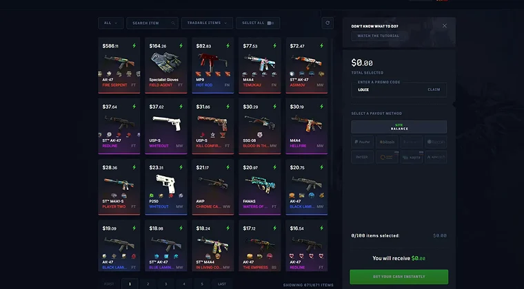 List of skins