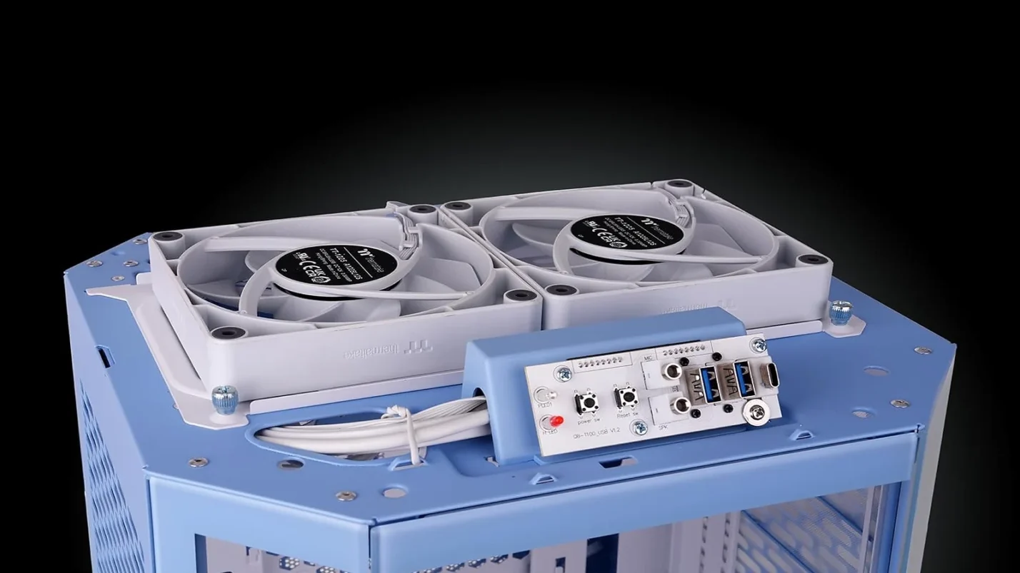 Thermaltake Tower 250 case top panel with two CT10 PC white cooling fans