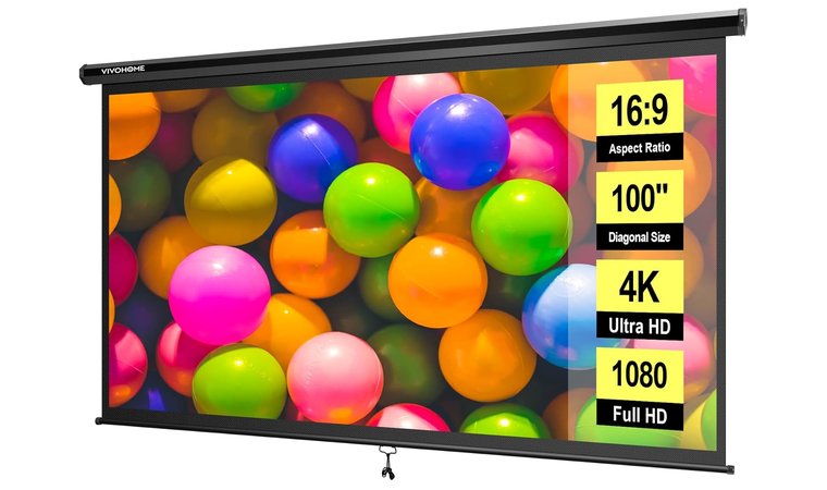VIVOHOME Projector Screen - Best Pull-Down Projector Screen