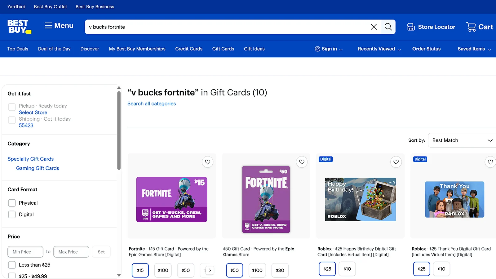 Best Buy Online website 