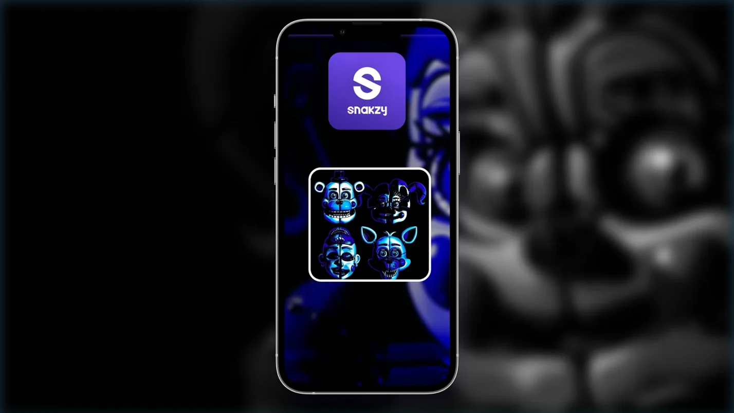 Snakzy logo and horror characters from FNAF:Sister location