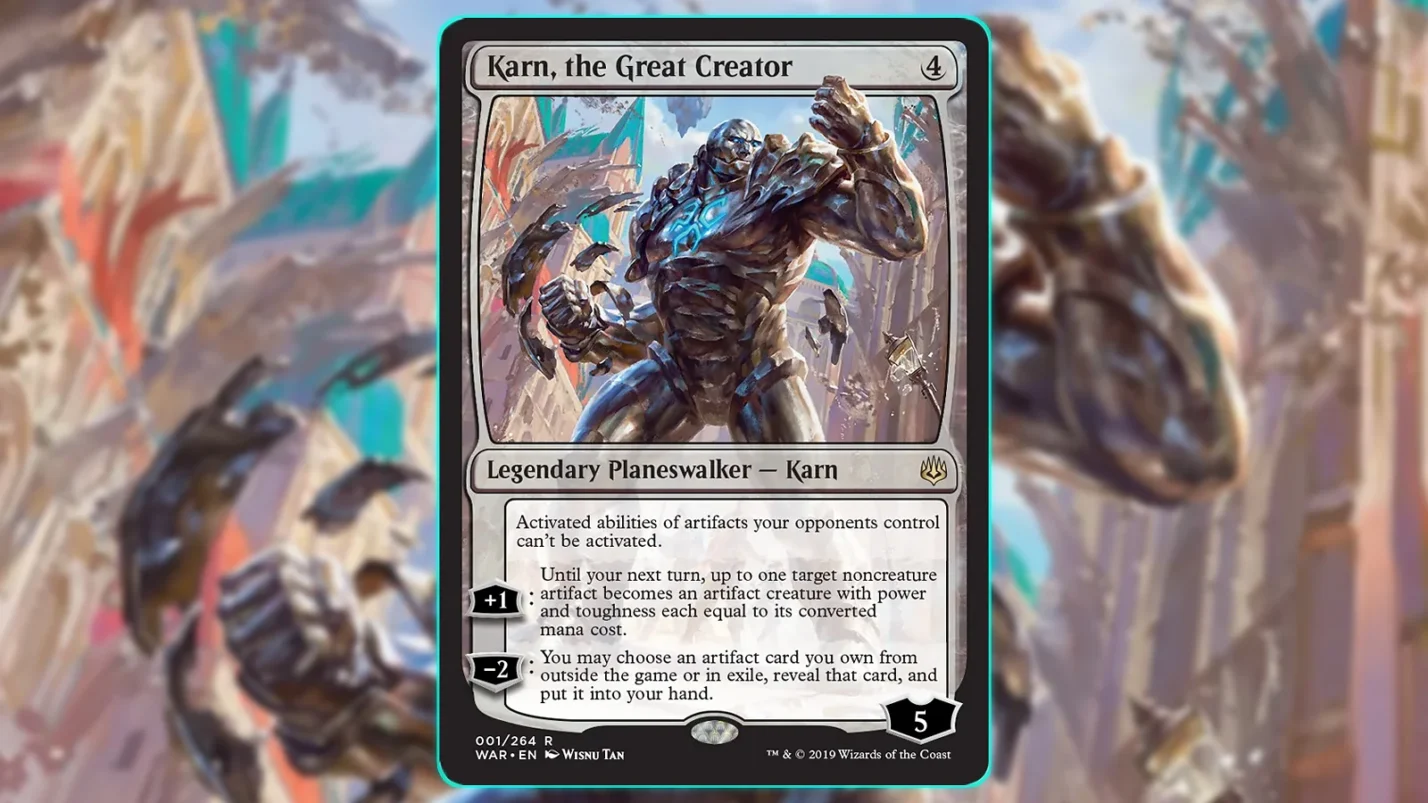 Magic: The Gathering Planeswalker card - Karn, the Great Creator