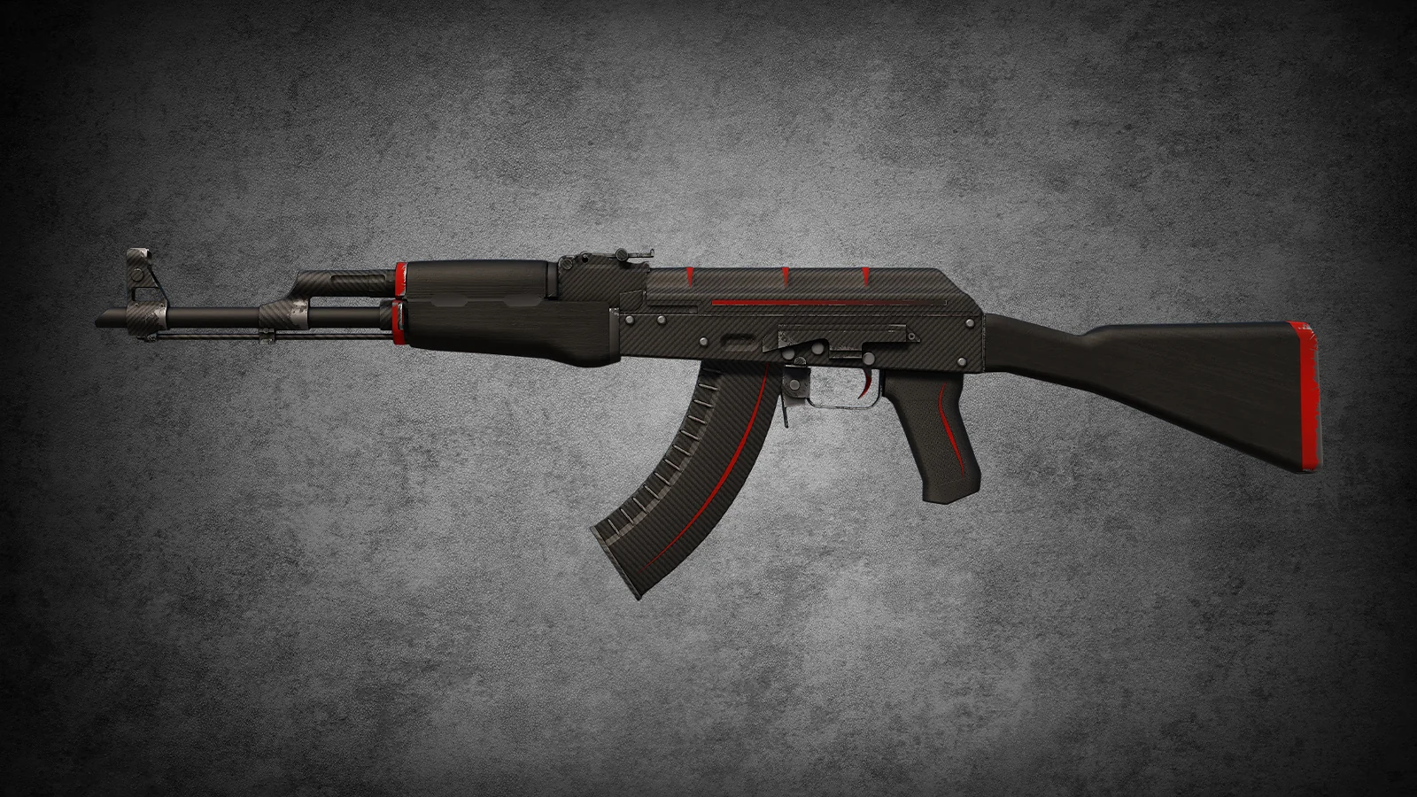 CS2 AK-47 Redline - skin with a carbon fiber pattern and thin red accent lines