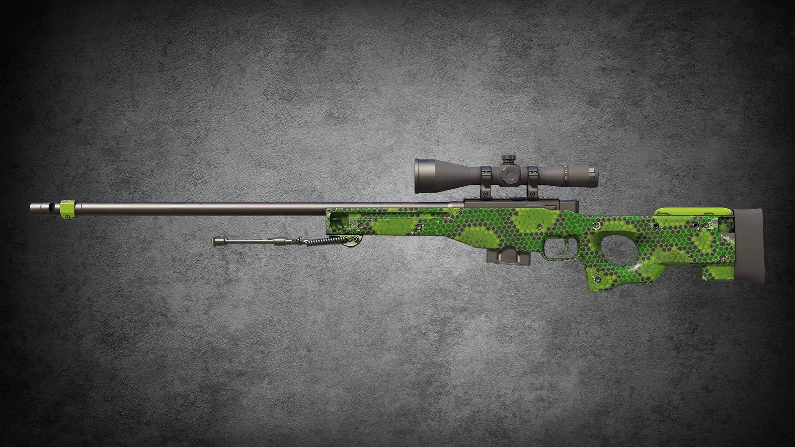 CS2 AWP Pit Viper skin featuring a green snakeskin scale pattern across the body