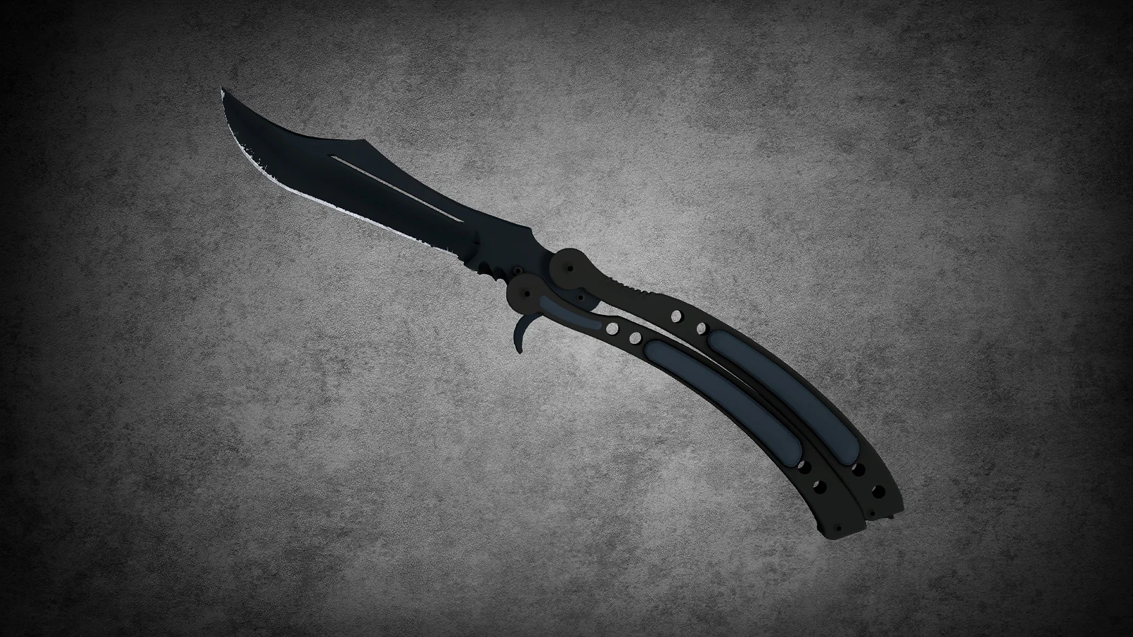 CS2 Butterfly Knife Night - sleek dark navy blue and charcoal matte finish