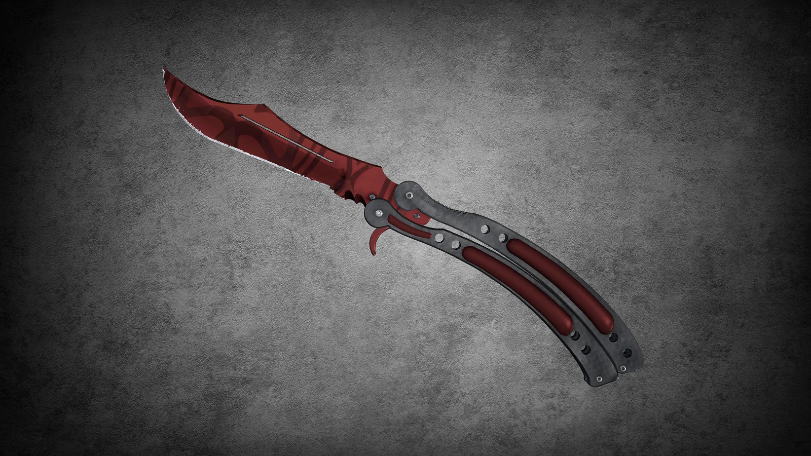 CS2 Butterfly Knife Slaughter - deep red blade featuring an abstract stripe pattern