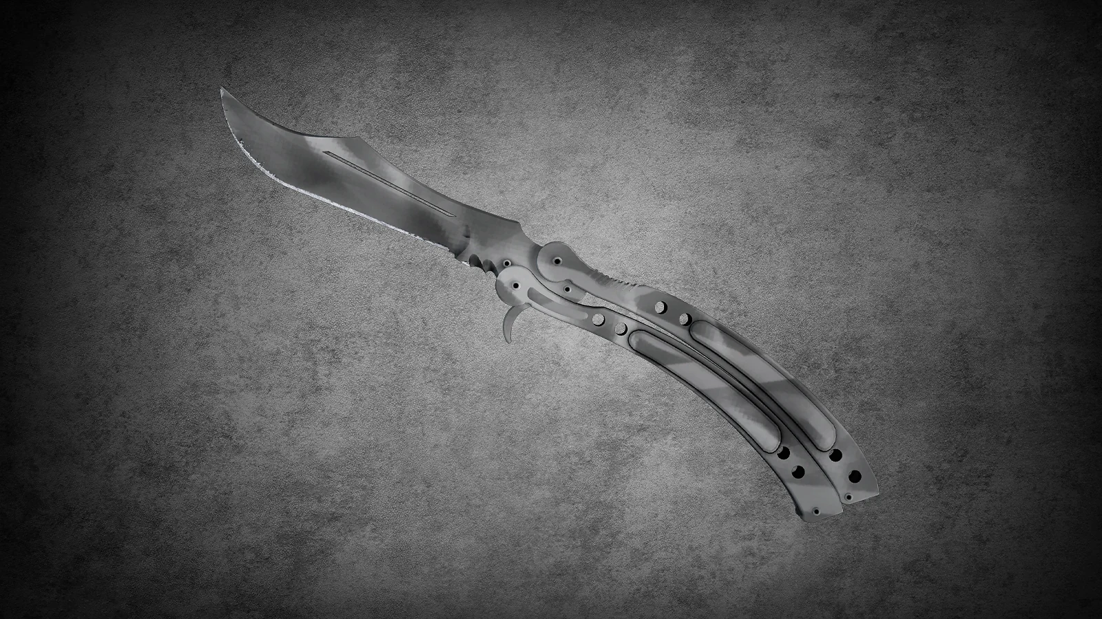 CS2 Butterfly Knife Urban Masked - monochromatic grey and white city-themed camouflage pattern