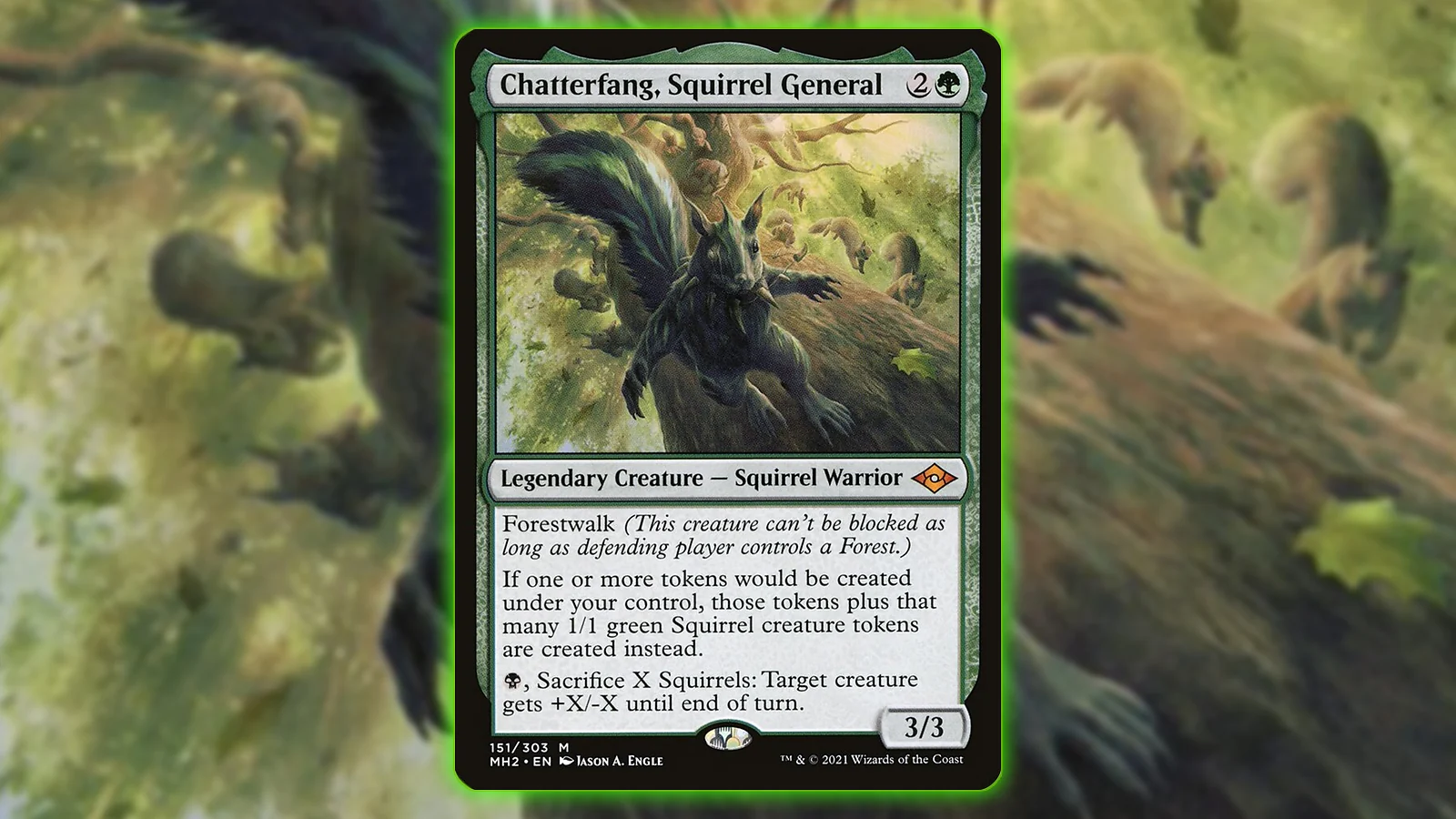 Token Commander MTG Card: Chatterfang, Squirrel General