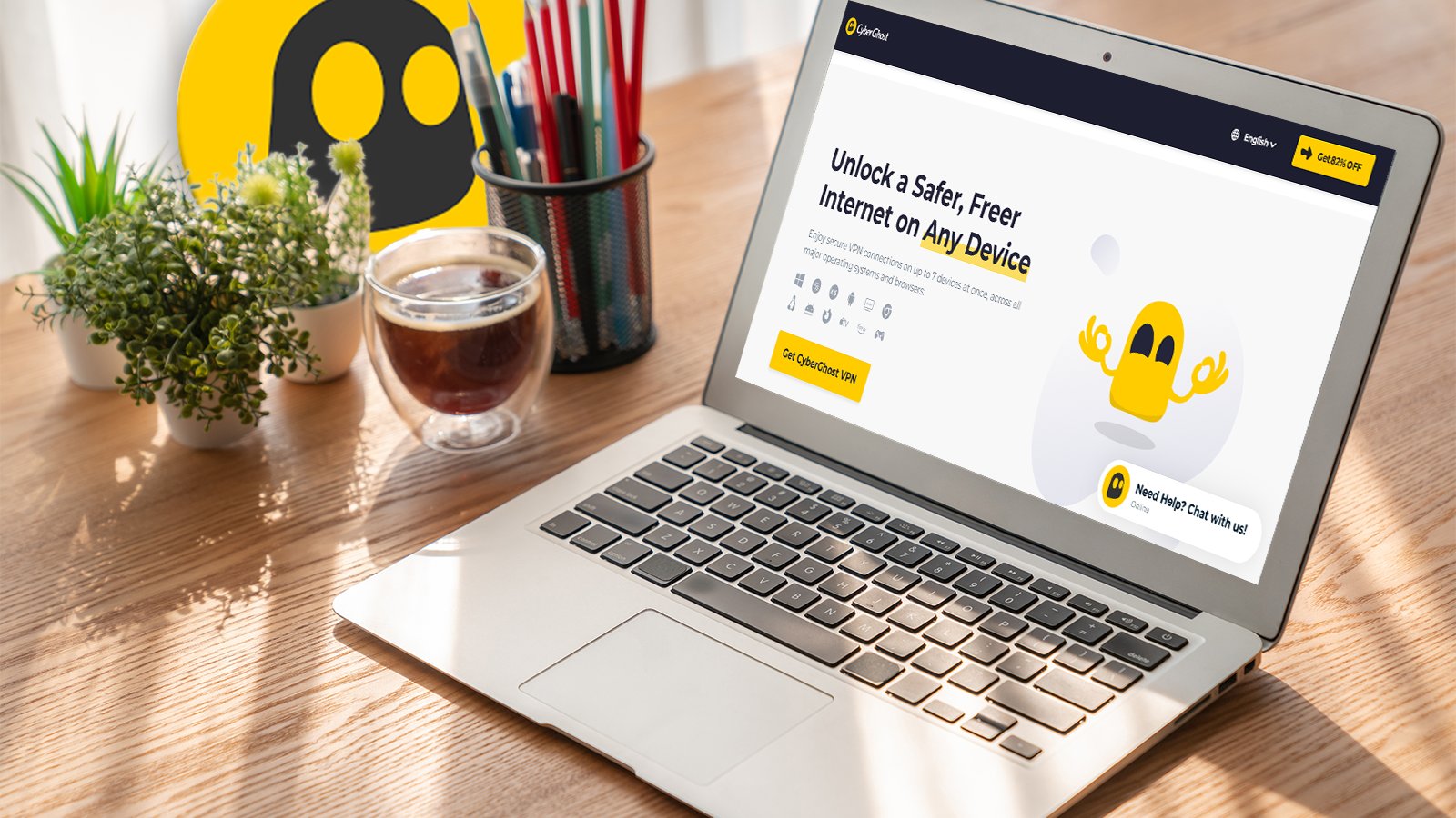 cyberghost on a  laptop