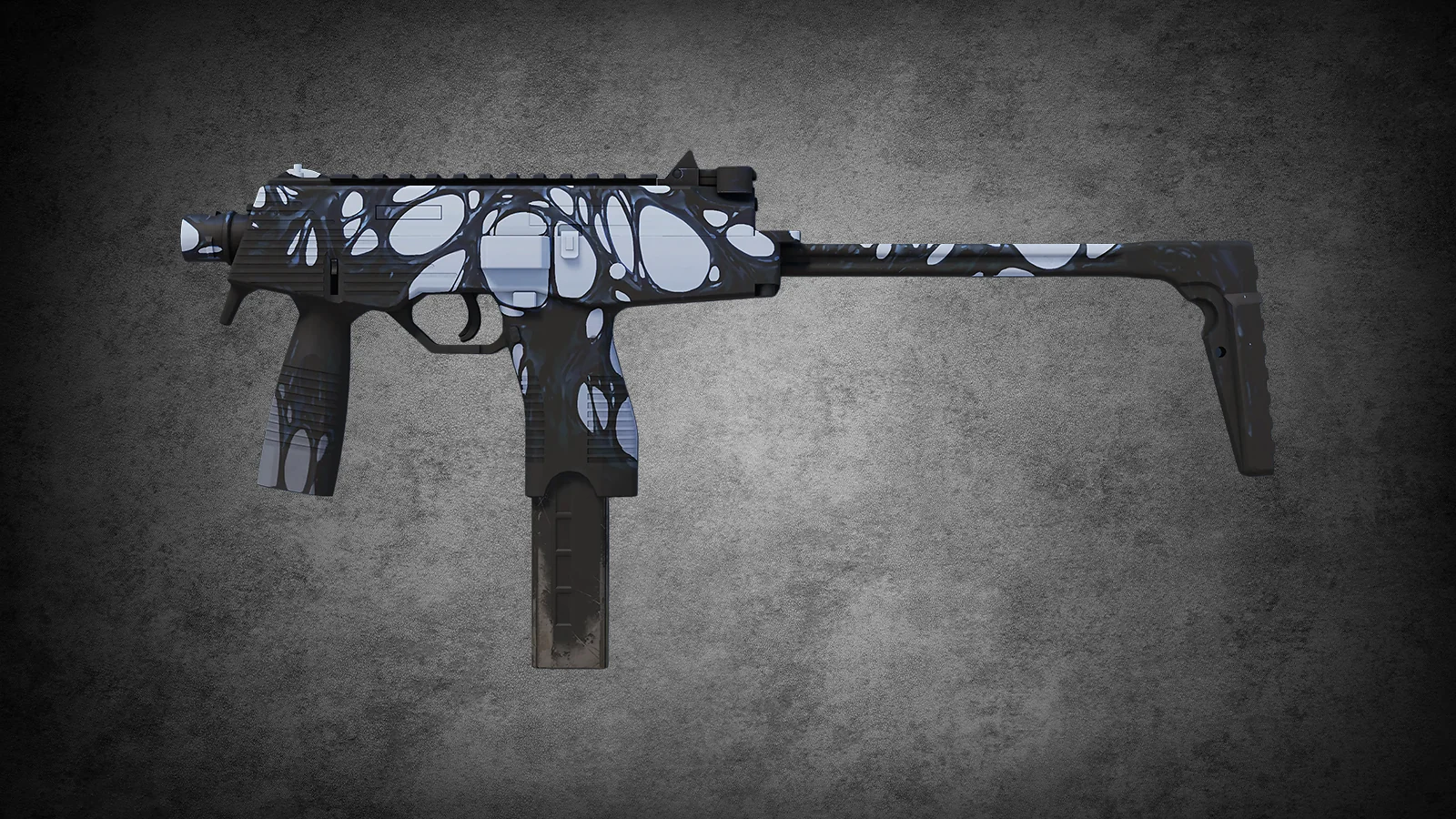 CS2 MP9 skin Goo – black and white dripping liquid pattern with a viscous bubble effect