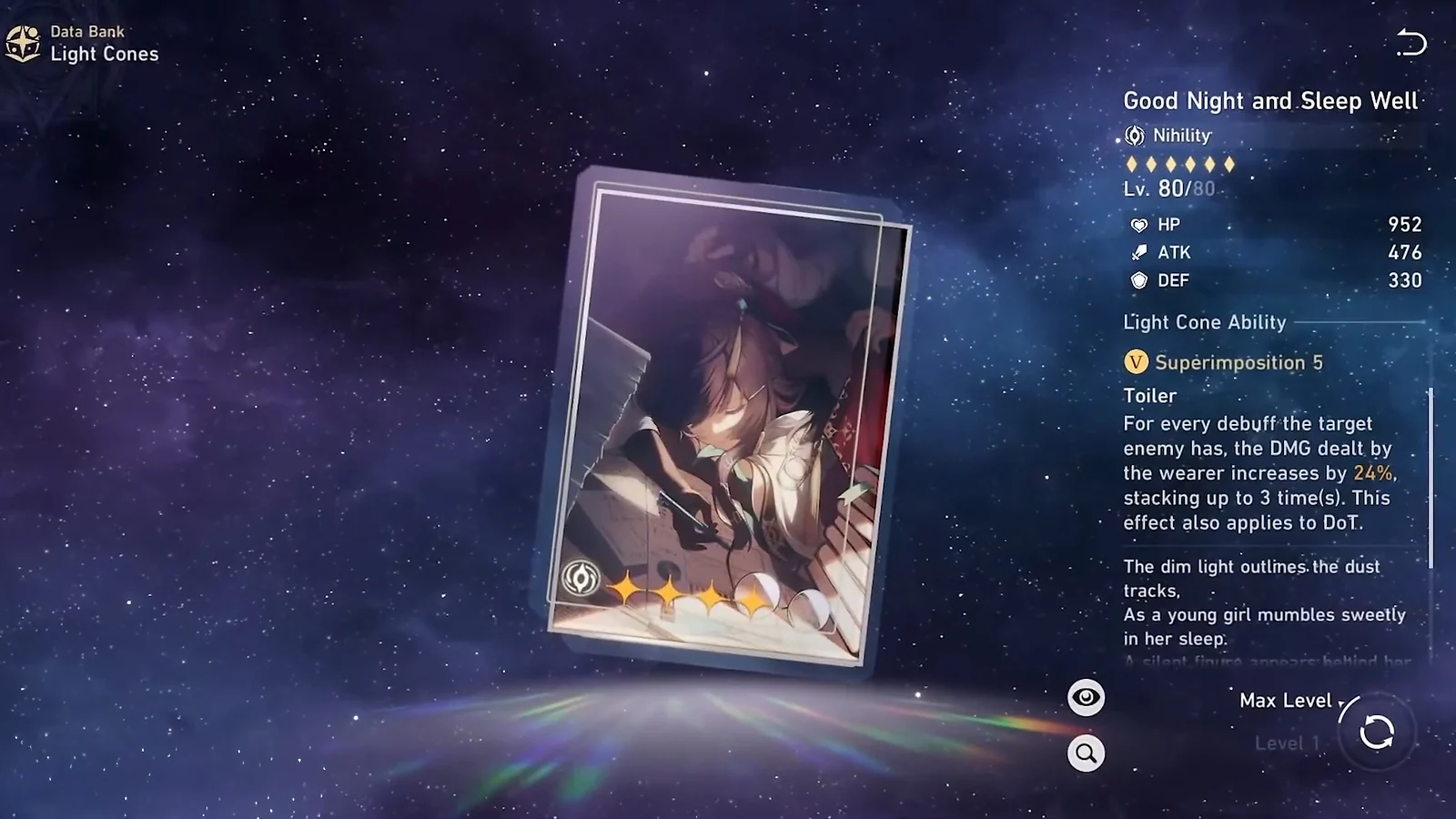 Good Night and Sleep Well Light Cone, a top 4-star F2P option for Acheron builds