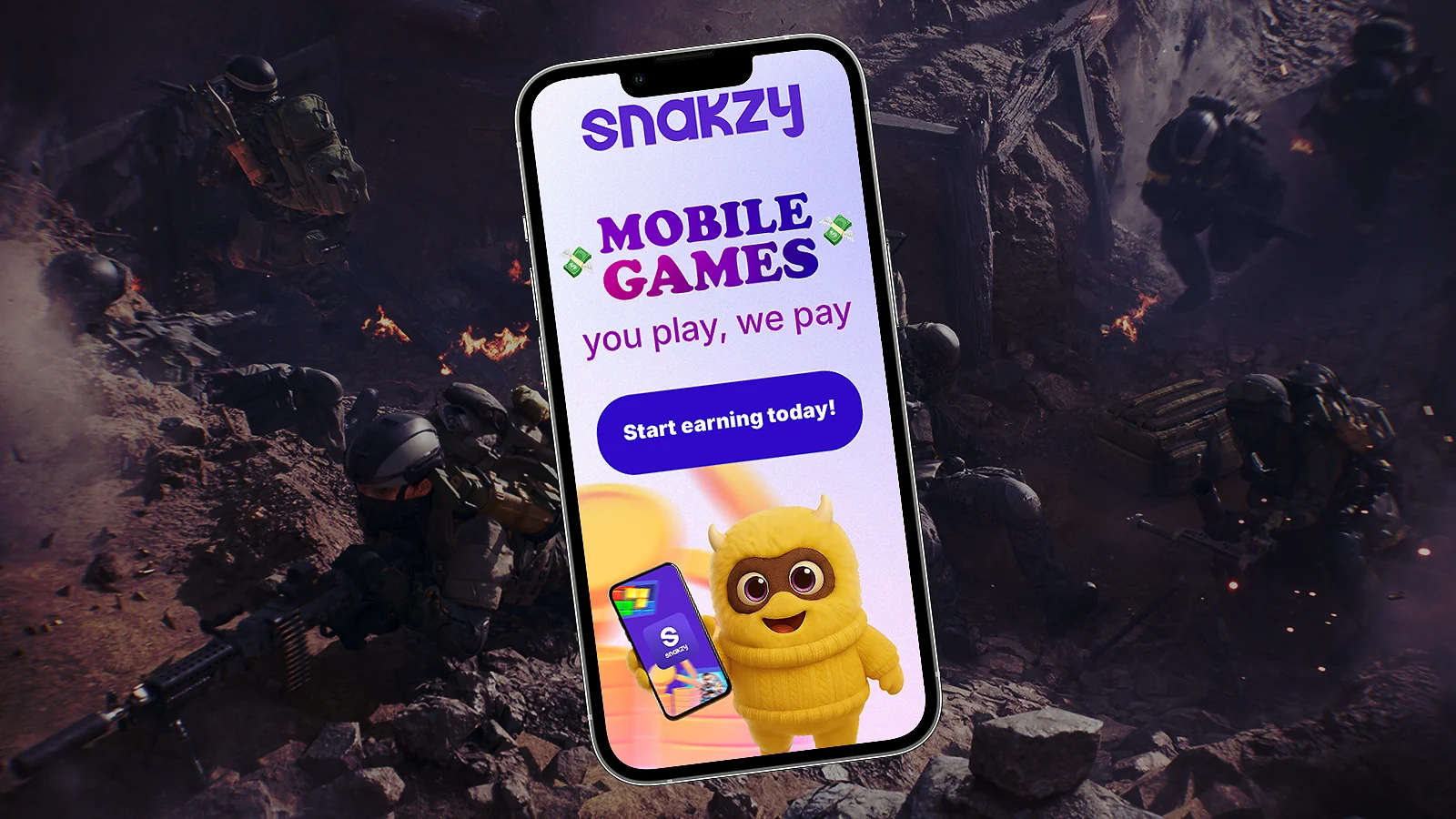 Snazky banner displaying on the phone