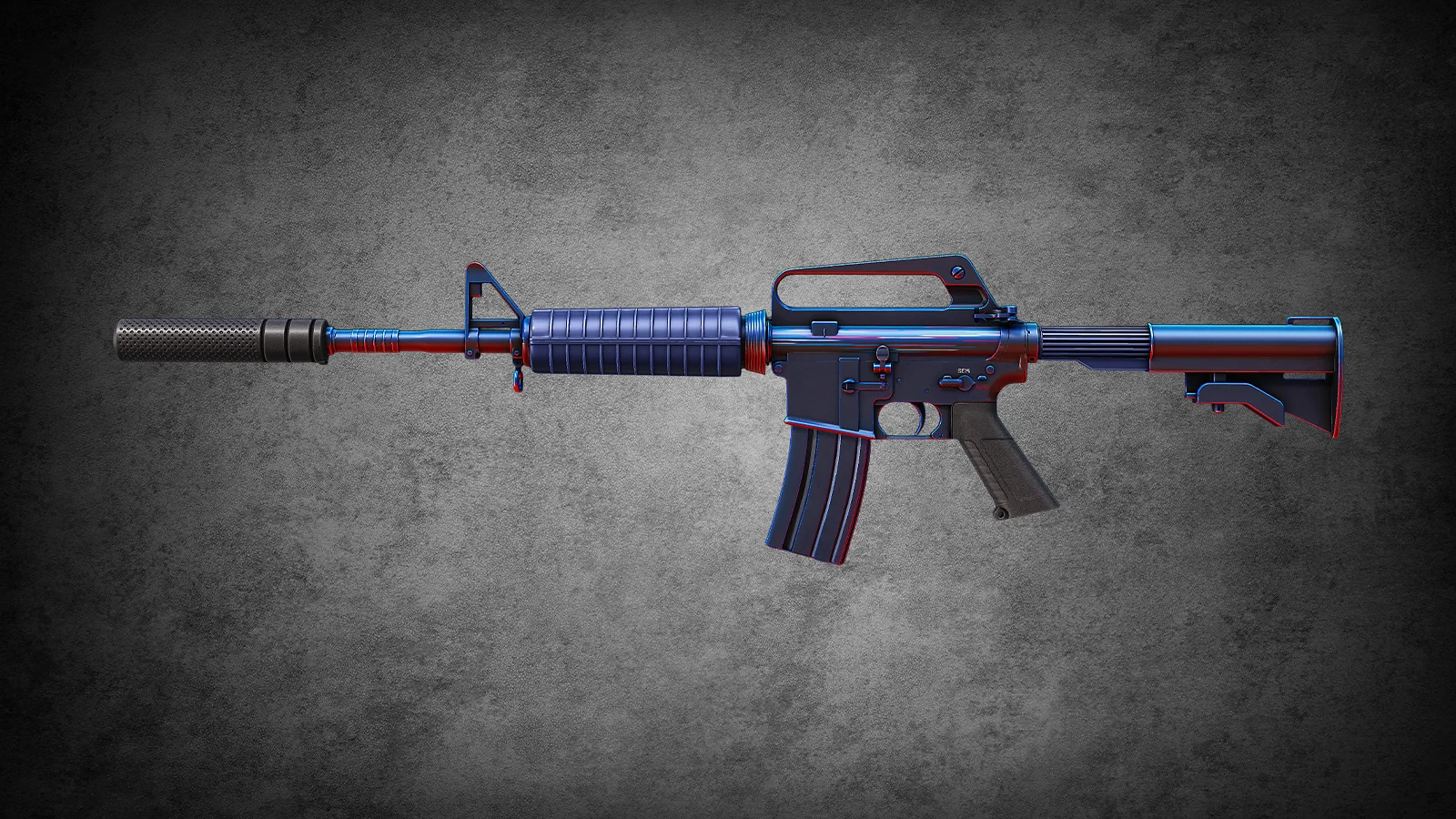 CS2 M4A1-S Liquidation skin with a sleek dark blue finish and subtle red highlights