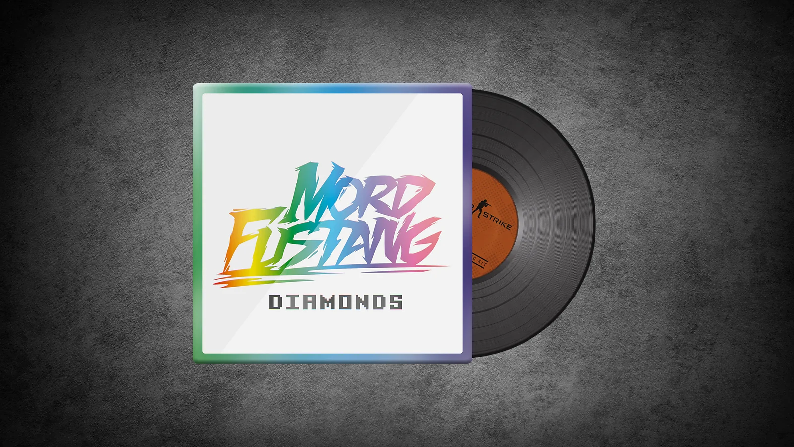 CS2 Music Kit: Mord Fustang, Diamonds - white cover with rainbow-gradient stylized graffiti text