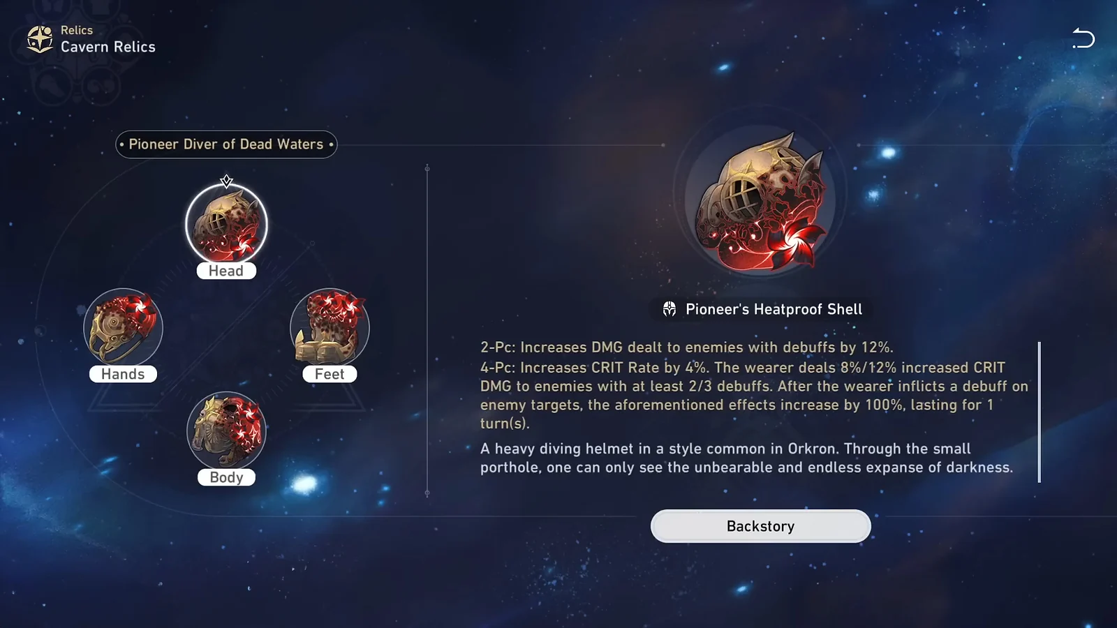 Pioneer Diver of Dead Waters 4-piece relic set effects, the best-in-slot equipment for Acheron