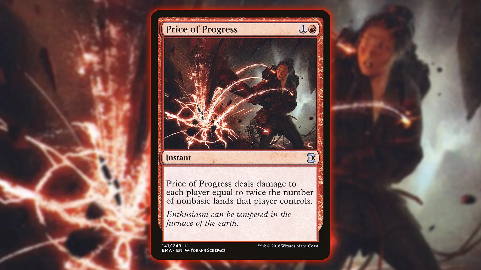 Red MTG Card: Price of Progress