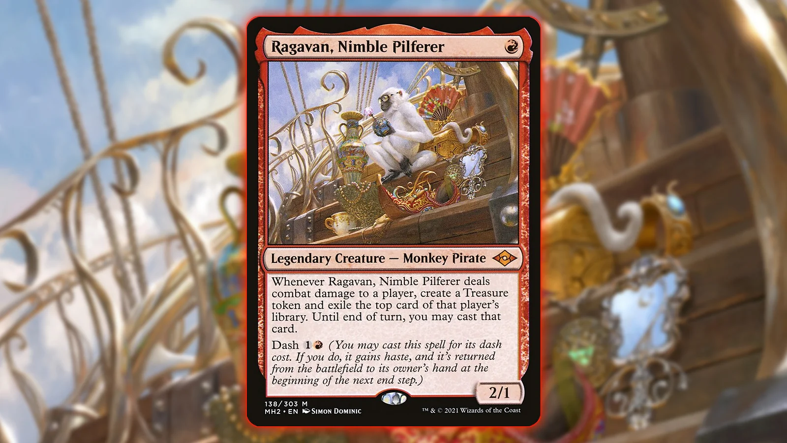 Red MTG Card: Ragavan, Nimble Pilferer