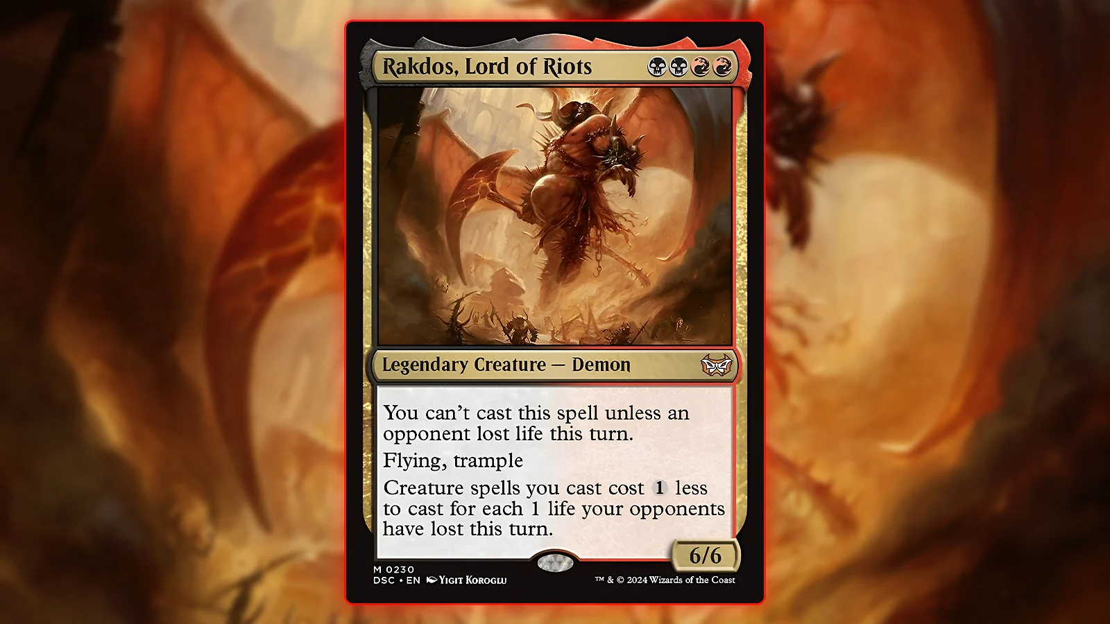 Vampire Commander MTG Card: Rakdos, Lord of Riots