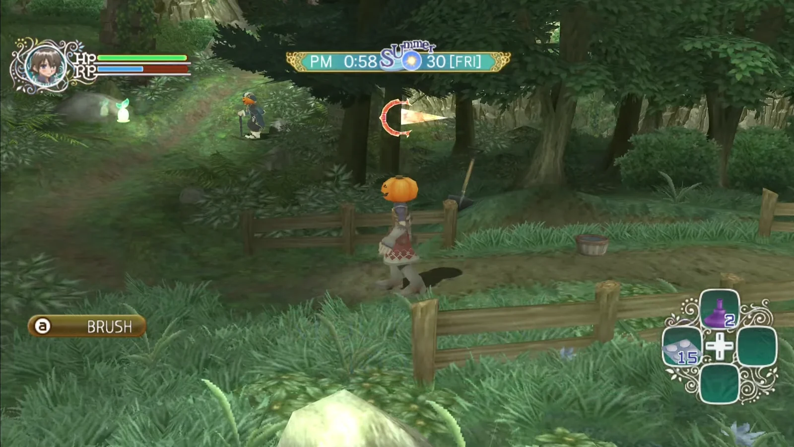 Exploring a mountain road in Rune Factory Frontier