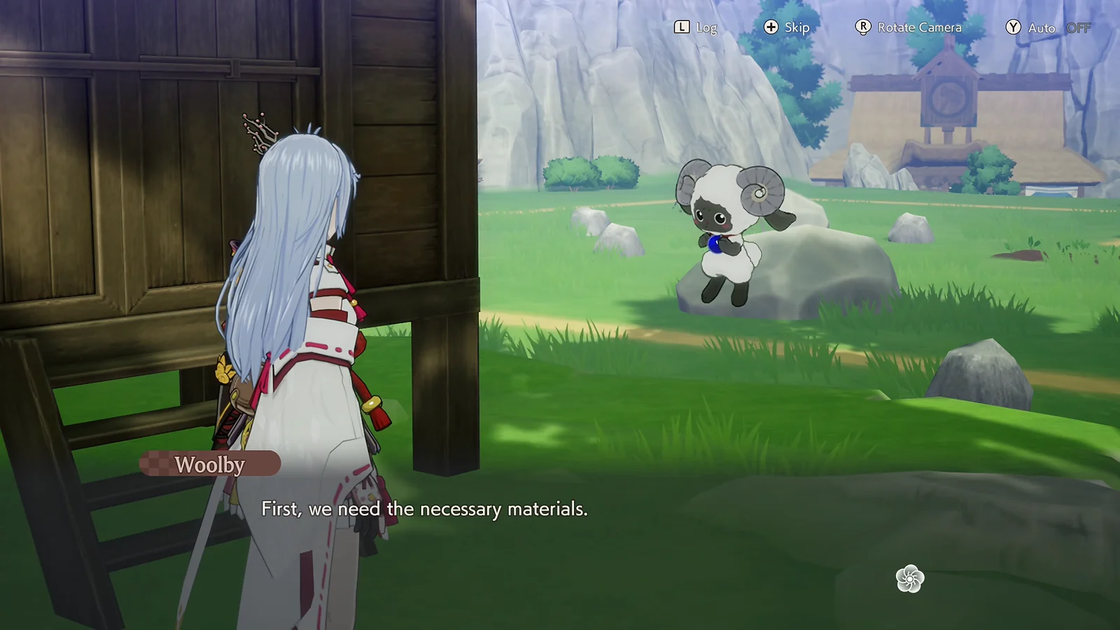 Woolby talking to the protagonist in Rune Factory: Guardians of Azuma