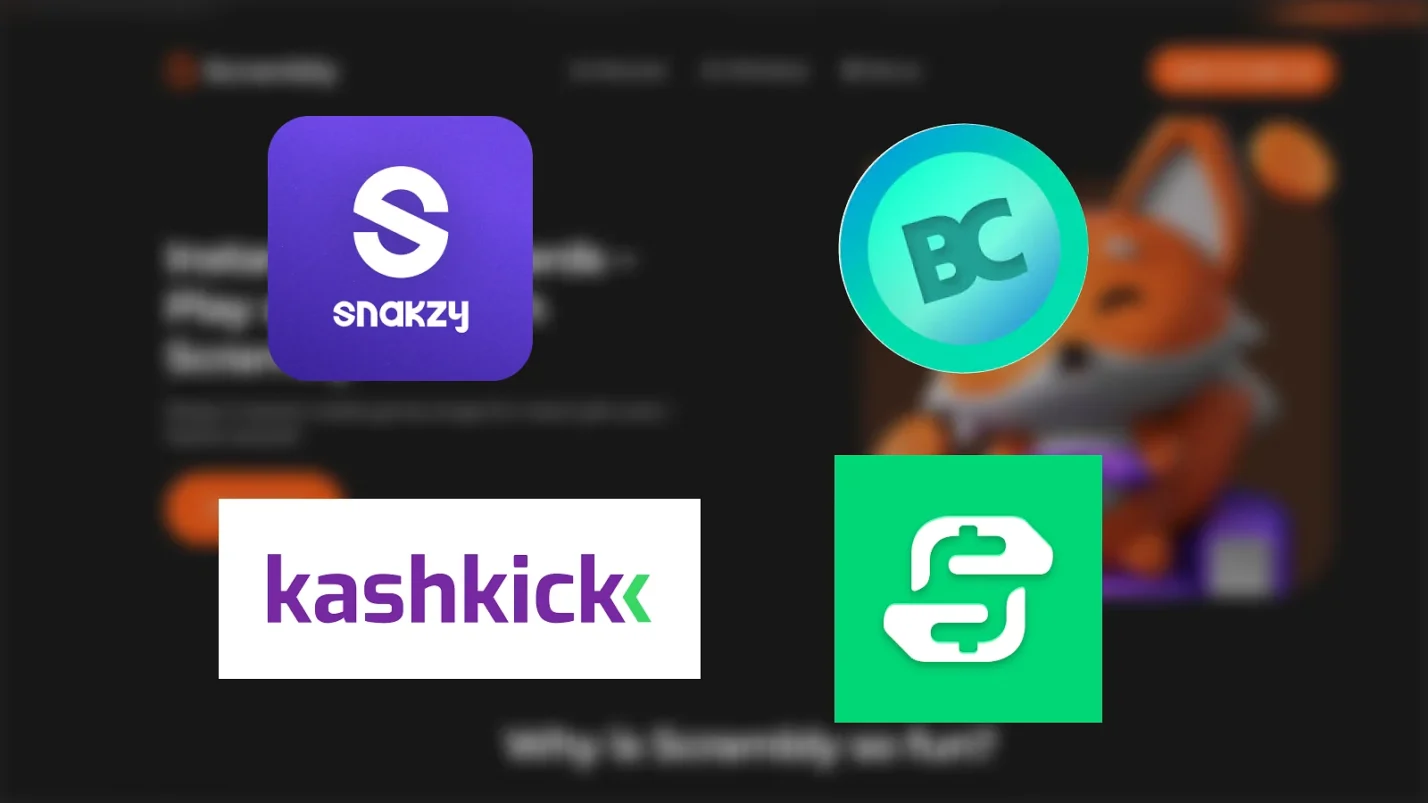 Snakzy, Bigcash, Kashkick and Freecash logos
