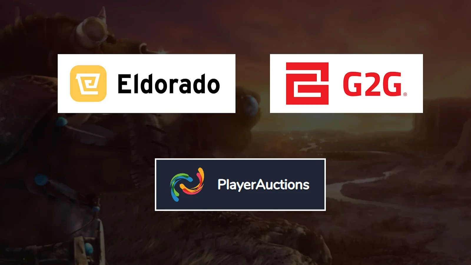 Eldorado, G2G and PlayerAuctions logos
