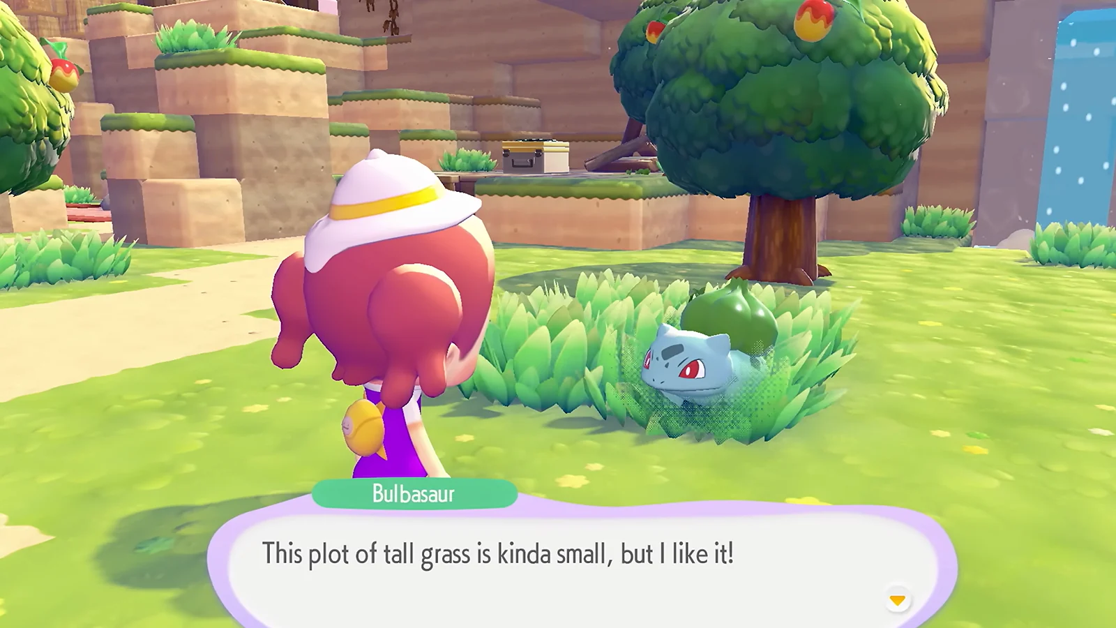Pokémon Pokopia - two characters in a garden