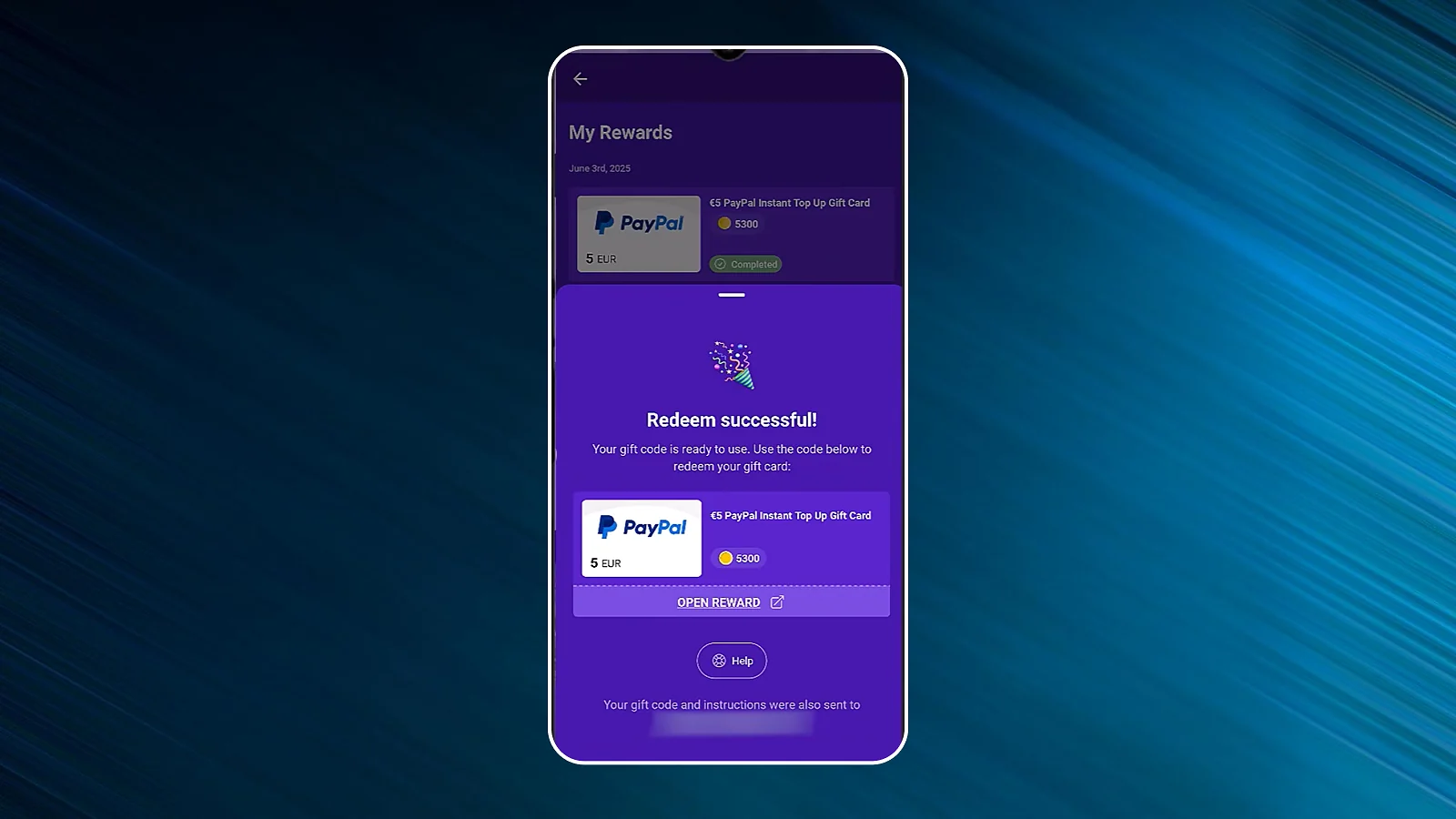 The Snakzy app displays the redemption screen