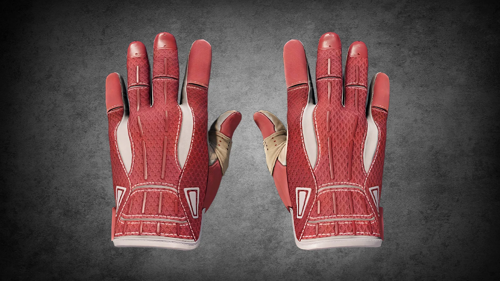 CS2 Sport Gloves Slingshot: red mesh athletic gloves with white and tan accents