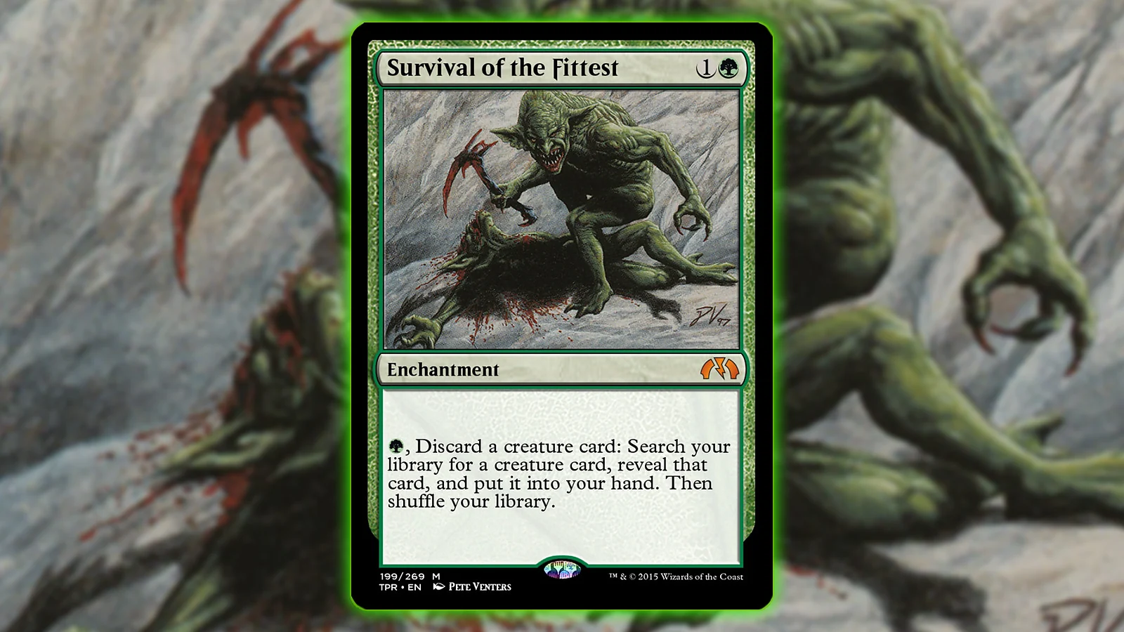 Enchantment Card in MTG - Survival of the Fittest