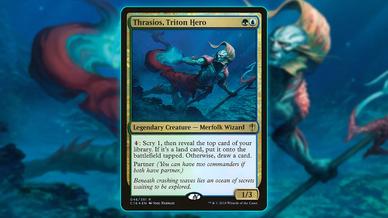 Partner Commander MTG Card: Thrasios, Triton Hero