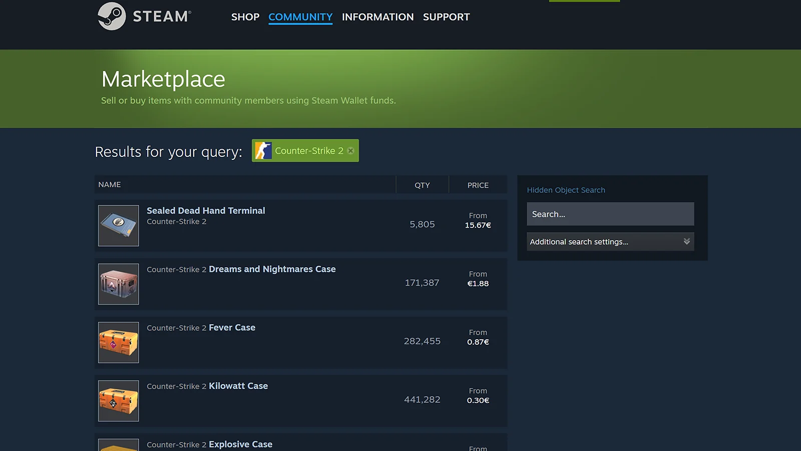 Steam marketplace