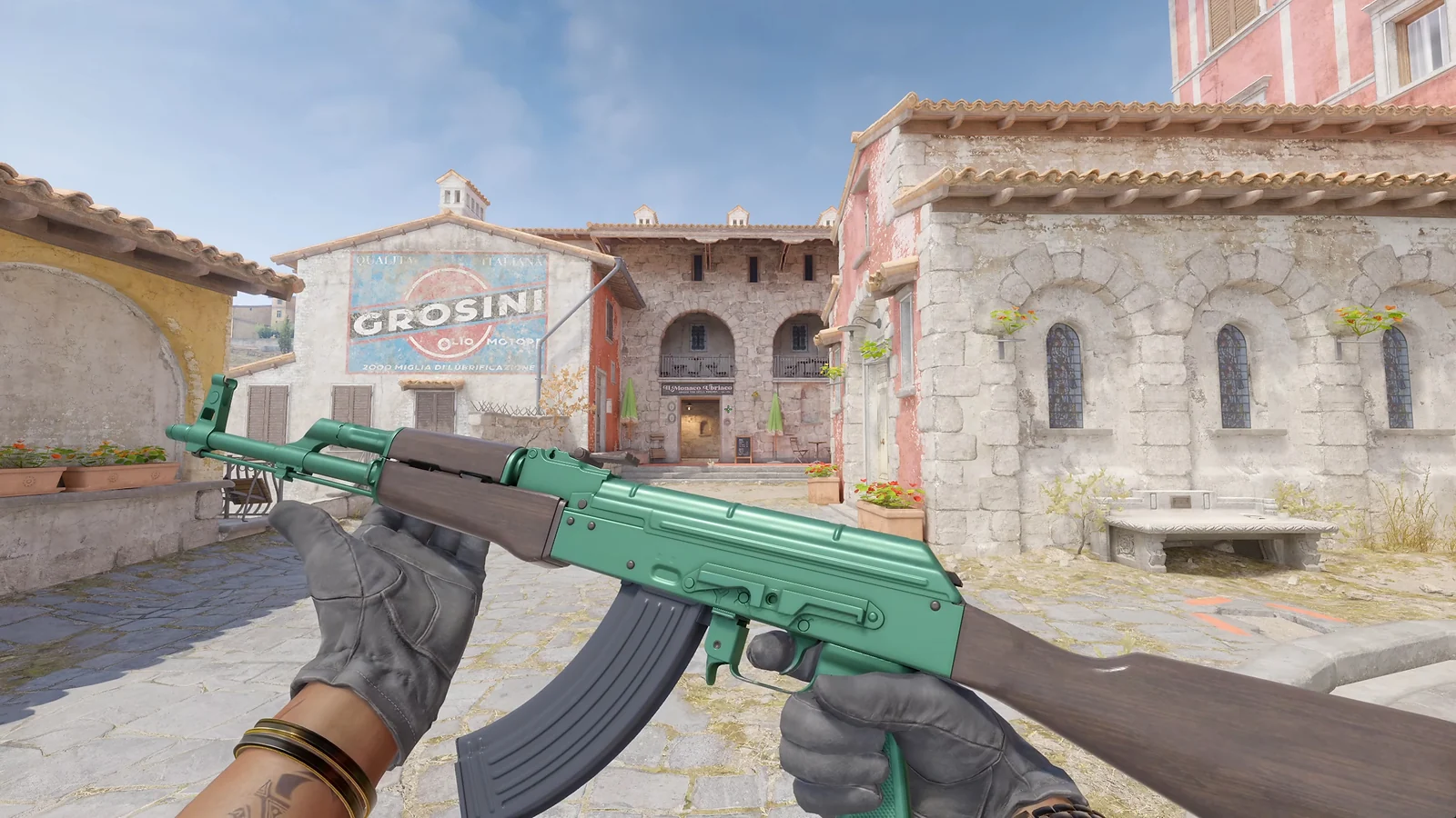 CS2 AK-47 Wintergreen skin in-game