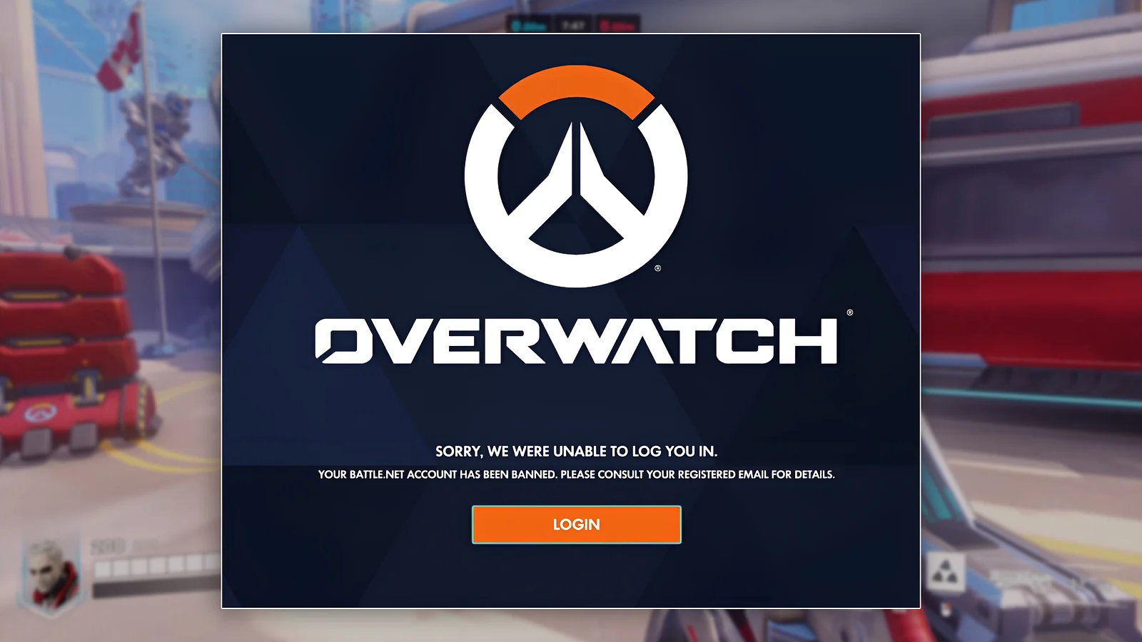 Overwatch account ban notification: Login error on Battle.net, a risk when selling accounts
