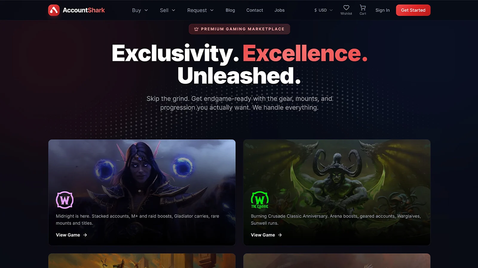 AccountShark — premium gaming account marketplace.